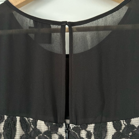 Classic, LBD, little black lace dress, with belt, and lingerie lined look. - Picture 5 of 6